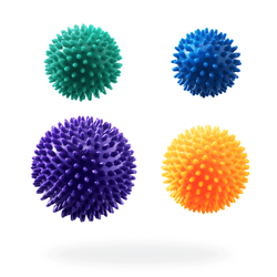 DrFit Twarde piłki z wypustkami sensorycznymi - zestaw 4 piłek