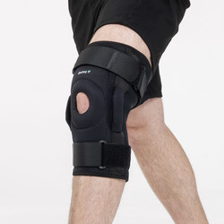 DrFit Zawiasowy stabilizator kolana z neoprenu z otworem na rzepkę