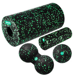 DrFit piankowy roller do masażu i rehabilitacji zestaw 4 elementy zielone kropki