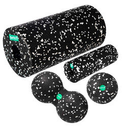 DrFit Roller do masażu i rehabilitacji piankowy zestaw 4 elementy białe kropki