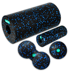 DrFit Roller do masażu i rehabilitacji piankowy zestaw 4 elementy niebieskie kropki