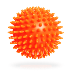 DrFit Twarda piłka do masażu rehabilitacyjnego z wypustkami sensorycznymi ø 9 cm pomarańczowa