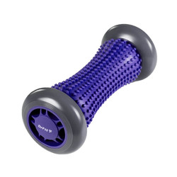 DrFit Roller rehabilitacyjny do stóp z wypustkami sensorycznymi fioletowy 17cm (szare koła)